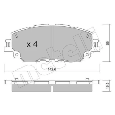 Imagen de METELLI 22 1227 0 Juego de pastillas freno excl. contacto avisador desgaste LEXUS: ES VII, TOYOTA: RAV4 V
