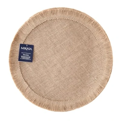 Imagen de Mikasa Salvamanteles Redondos de Arpillera, Juego 4 Naturales para la Mesa Diario, 38cm