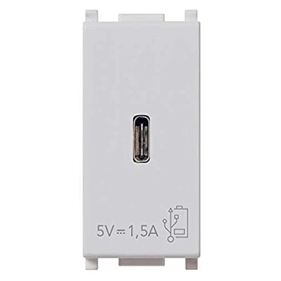Imagen de Vimar 14292.C.SL Plana Toma USB (5 V, 1,5 A, 1 salida tipo C, alimentación 120 240 V 50/60 Hz), color plateado