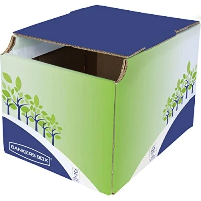 Imagen de Fellowes 8049301 Pack 5 Papelera cartón de reciclaje sobremesa, 16 litros