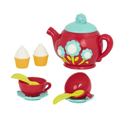 Imagen de B. Battat Juego de simulación Tetera Cantante niños pequeños Tazas y platillos té Juguete 3 años + Musical Tea Set, Multicolor (Branford Ltd. BT2586Z)