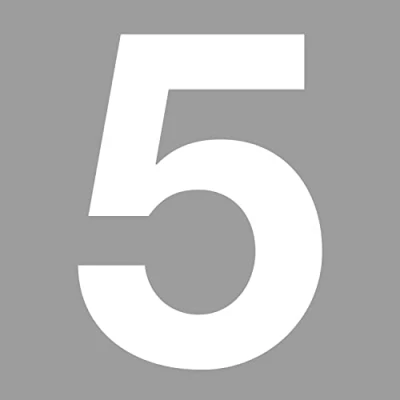Imagen de Números adhesivos, Nr. 5 en color blanco, altura de 10 cm, autoadhesivo para número casa, pegar exteriores, buzón, puerta, resistente a la intemperie, kfz_674_5