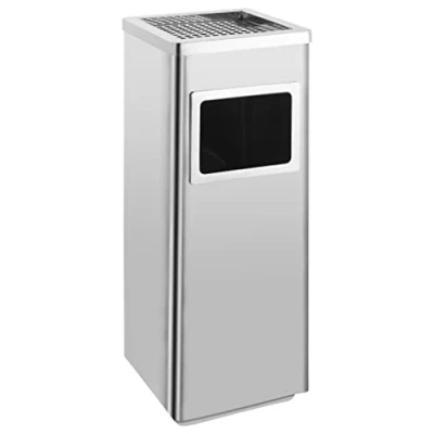 Imagen de vidaXL Papelera con Cenicero de Acero Inoxidable 36 L Casa Hogar Jardín Decoración Diseño Estilo Basura Cubo Recipiente Comedor Bar Cocina Salón Sala