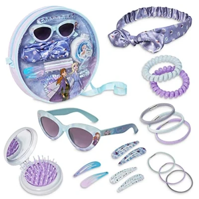 Imagen de Disney Set Bolso niñas con Diadema, Gafas de Sol y Accesorios para el Cabello Regalos (Azul/Lila Stitch)