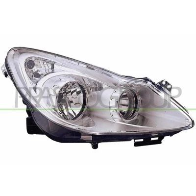 Imagen de PRASCO OP0344903 Faros derecha H7, H1 cromo sin servomotor para reg. alcance luces OPEL: Corsa D Hatchback