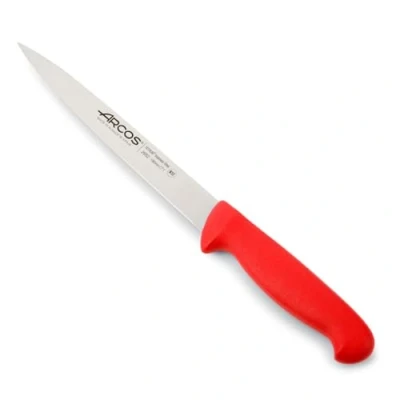 Imagen de Arcos Serie 2900 Cuchillo Fileteador Semiflexible Hoja de Acero Inoxidable Nitrum 190 mm Mango inyectado en Polipropileno Color Rojo