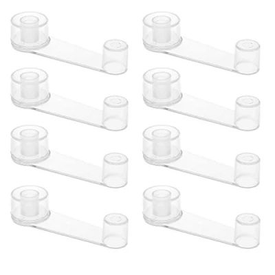 Imagen de Navaris 8X Tope retenedor de Puertas Transparente Set agarrador para Sujetar Puerta con Montaje en el Suelo Juego topes Adhesivos Brazo Giratorio