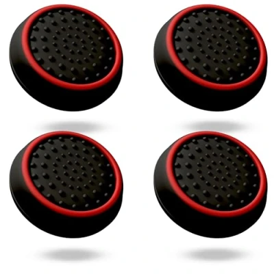 Imagen de MatoSan® Cubiertas de Agarre para el Mando Xbox One Serie X S Controller Thumpstick PS5 PS4 Sticks Joystick Accesorios Protección Playstation 5 4 (4 Piezas Rojo)