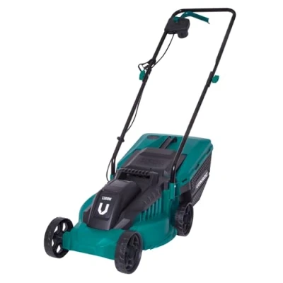 Imagen de VONROC Cortacésped 1300W 32cm de Ancho Corte Caja césped 30L con indicador Nivel llenado Altura Ajustable