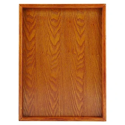 Imagen de Bandeja de madera, madera maciza Vajilla rectangular servicio Plato fruta té Bocadillos almacenamiento comida mesa restaurante para el hogar (36*27cm)