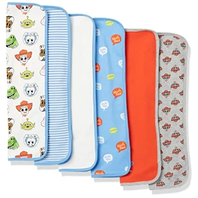 Imagen de Amazon Essentials Disney Marvel Star Wars Paños Antiregurgitación Niño, Pack de 6, Toy Story Play Nice, Talla única