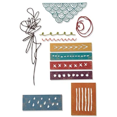 Imagen de Sizzix Set de Troqueles Thinlits 11 pzas 664436 Técnica Mixta Tim Holtz, Multicolor, Talla única