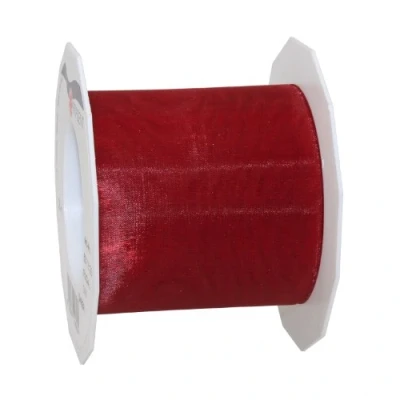 Imagen de C.E. PATTBERG SHEER cinta regalo de organza color burdeos, 25 m decorativa para envolver regalos, 72 mm ancho, decoración y manualidades versátiles creativas