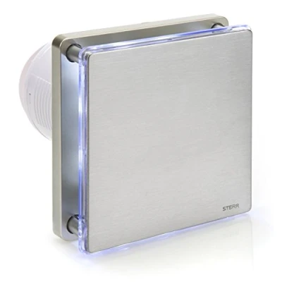 Imagen de STERR Plata Extractor De Baño 100 mm con LED + TIMER Ventilador silencioso Aire Para Baños 100mm