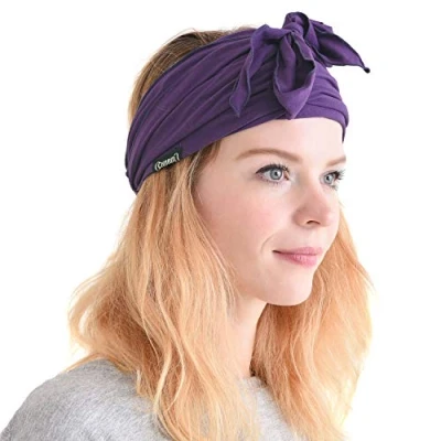 Imagen de Casualbox Pre Atada Cinta Para El Pelo Bohemio Cabello Banda Verano Hombres Damas Cabeza Envolver Hippie Púrpura