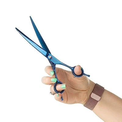 Imagen de Mikki Doodle, Tijeras curvadas para Recortar y moldear Abrigos, Hoja semiconvexa Afilada Duradera, Puntas de Seguridad romas, Tornillo tensión Ajustable Control precisión, 19 cm