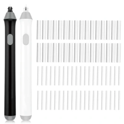 Imagen de Nizirioo 2 gomas de borrar eléctricas: goma automática, funciona con pilas 124 repuesto, kit lápices borrar, borrador eléctrico para lápices, dibujo,