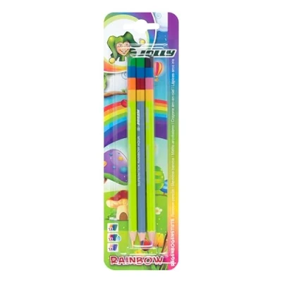 Imagen de JOLLY Supersticks Rainbow, 3 lápices de colores, combinaciones 4 colores en un lápiz, irrompible, resistente a los niños, brillantes y ricos para principiantes