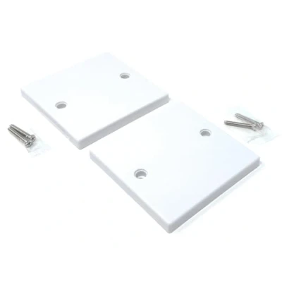 Imagen de Tapa de placa ciega individual para enchufes eléctricos, caja trasera, acabado blanco, con tornillos (86 mm x 86 mm) (2)