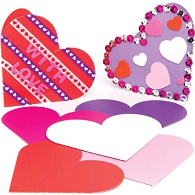 Imagen de Baker Ross Tarjetas de Felicitación Corazón Set para niños (Paquete 12)