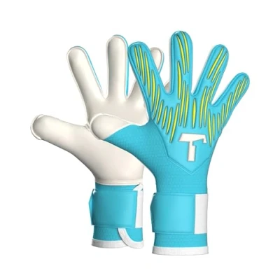 Imagen de T1TAN Rebel 2.0 Sky Blue Junior Guantes de Portero para niños fútbol porteros sin protección los Dedos Talla 6