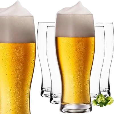 Imagen de PLATINUX Vasos de cerveza 500 ml (máx. 640 ml) cristal, juego 6 piezas, vaso alto 0,5 L