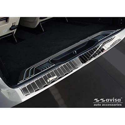 Imagen de Avisa Protector del Parachoques Trasero Inoxidable Cromado Compatible con Mercedes Vito/Clase V 2014 2019 &amp; Facelift &#039;Ribs&#039; &#039;XL&#039;