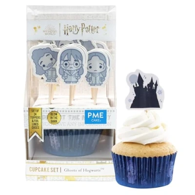 Imagen de PME Harry Potter Set de 24 cápsulas para cupcakes y toppers con los Fantasmas Hogwarts