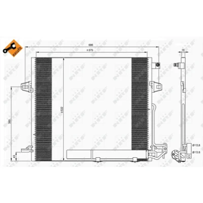 Imagen de NRF EASY FIT 35618 Condensador con secador, junta anular 13,8 Aluminio 570 MERCEDES BENZ: Clase ML, R