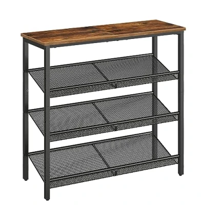 Imagen de HOOBRO Zapatero, Estantería Zapatero de 4 Niveles, Mueble Repisas Metálica Ajustables, Superior Espacioso, Capacidad para 12 15 Pares, Resistente, Estilo Industrial EBF42XJ01