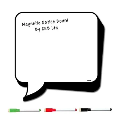 Imagen de CKB Ltd® Pizarra magnética con forma de bocadillo cómic y rotuladores Ideal para poner notas planificadores en neveras 32 x cm