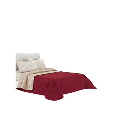 Imagen de Italian Bed Linen Q EL Elegant Edredòn estivo, Microfibra, Burdeos/Crema, 260x270 cm