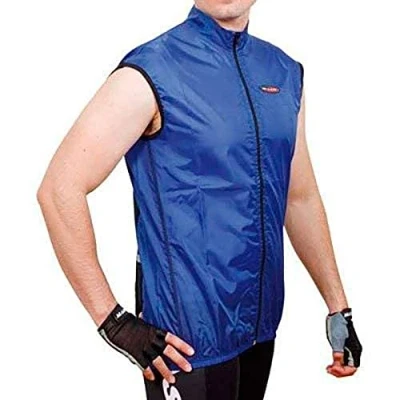 Imagen de Massi Anti Viento, Chaleco Sin Mangas de Ciclismo para Hombre, Azul, XXL