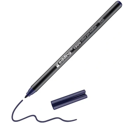 Imagen de edding 1300 rotulador de color trazo medio azul prusia 1 punta redondeada 2 mm para dibujar y escribir el colegio, mandalas, Bullet Journals