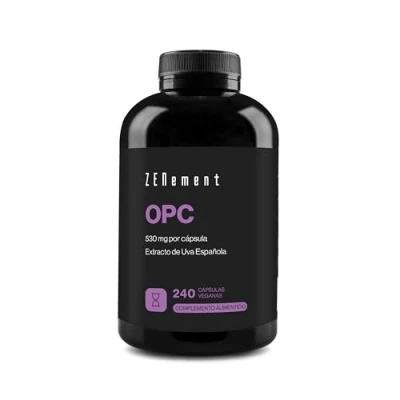 Imagen de OPC extracto de semilla uva 240 cápsulas alta dosificación para 8 meses puro uvas españolas Concentración al 99% Antioxidante Natural producto vegano Zenement