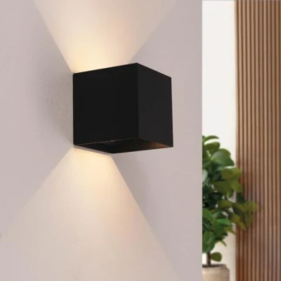 Imagen de Ledvion Lámpara de Pared Recargable USB con Sensor Movimiento, 3000K, 120 Lúmenes, IP44, Negra, Batería 4400mAh, Instalación Inalámbrica