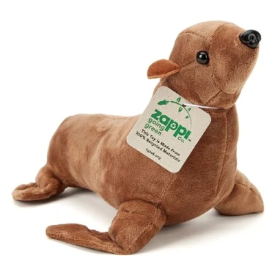 Imagen de Zappi Co Peluche 100% reciclado de león marino California (22 cm longitud), relleno suave y respetuoso con el medio ambiente para niños recién nacidos