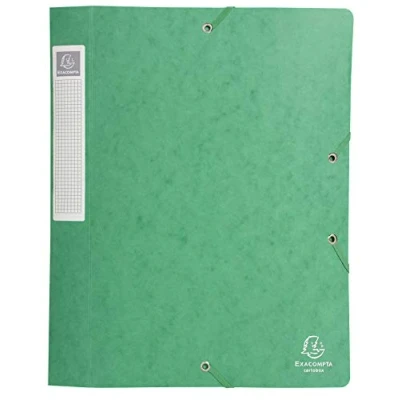 Imagen de Exacompta 14003H 10 cajas de archivo CARTOBOX con gomas entregado plano lomo 4 cm cartulina brillante 7/10 600g/m² dimensiones 25x33cm formato A4 color verde