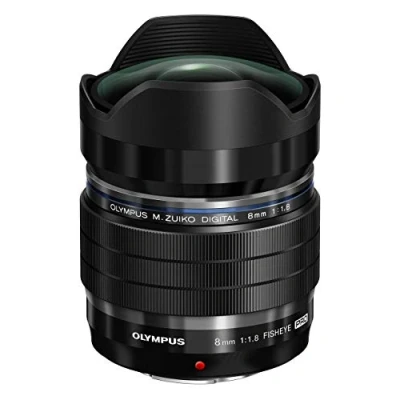 Imagen de Olympus Objetivo M.Zuiko Digital ED 8 mm F1.8 Pro, Longitud Focal Fija rápida, Apto para Todas Las Cámaras MFT, Modelos OM D &amp; Pen, Serie G de Panasonic, Negro