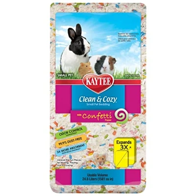 Imagen de Kaytee Clean &amp; Cozy para Animales Pequeños, Ratones, Jerbos, Roedores, Hámsteres, Camas Conejos, Control de Olores, Lecho Papel Súper Absorbente, 99,9% Libre Polvo, El Confeti, 24.6 litros