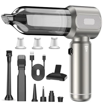 Imagen de mtchavno Aspirador de Mano, Potente Aspiradora sin Cable Coche con Motor Escobillas 18000Pa, 4 en 1, 3 Velocidades, Mini Mano Filtro HEPA para el Coche, Casa y Oficina