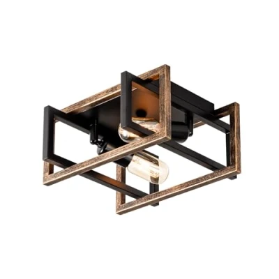 Imagen de Luling 2 Light Lámpara de techo con enchufe ajustable, 29CM empotrada, acabado bronce para el pasillo, dormitorio, comedor. (Sin bombilla)