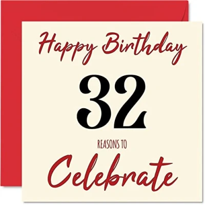 Imagen de Divertidas tarjetas de cumpleaños 32 para hombres y mujeres, Reasons To tarjeta feliz papá, mamá, hijo, hija, hermano, hermana, tío, tía, primo, felicitación,