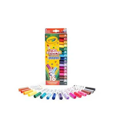 Imagen de CRAYOLA 16 Rotuladores lavables con punta de sello Pip Squeaks, colores surtidos, para la escuela y el tiempo libre, a partir 3 años