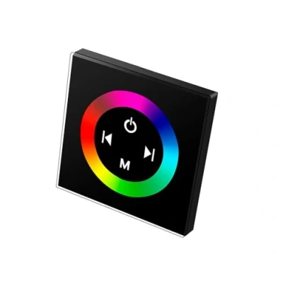 Imagen de Taikuwu Controlador de panel táctil LED RGB negro 12 24V 288W óptica diseño vidrio para tiras cambio color 4 pines