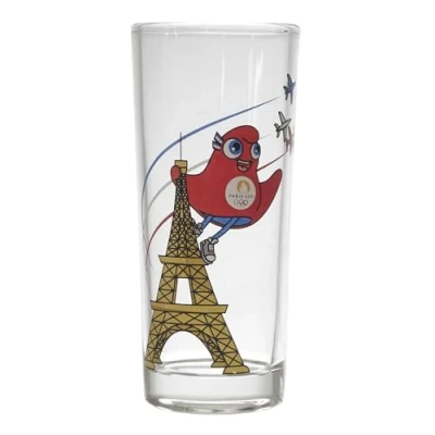Imagen de PARIS 2024 CJO4401 Juego de 3 vasos tubo para mascotas Trilogía 20 cl, producto oficial bajo licencia, diseño moderno, ideal cócteles, perfecto el hogar, lavable en lavavajillas