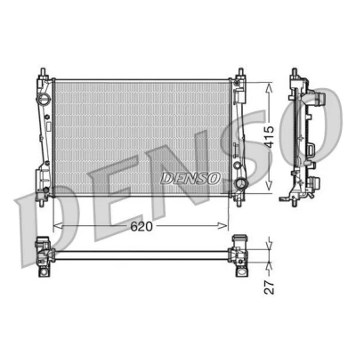 Imagen de DENSO DRM09110 Radiador, refrigeración del motor Aluminio 620 415 27 FIAT: Grande Punto Hatchback, Evo Hatchback