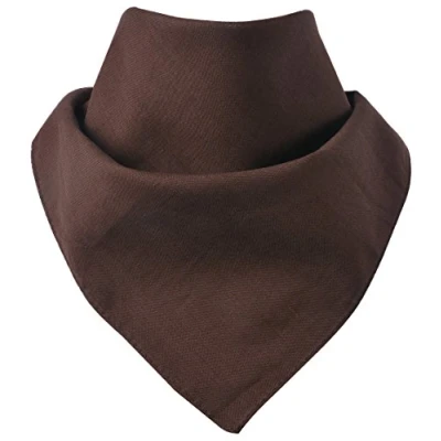 Imagen de Miobo Bandana, pañuelo para cabeza y cuello, 100% algodón, talla única, 55 x cm, Marrón liso, 55x55cm