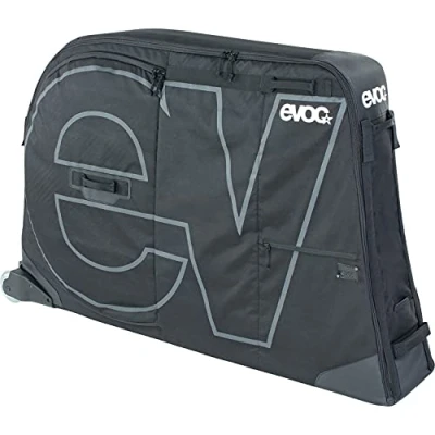 Imagen de EVOC BIKE BAG bolsa ligera para bicicleta (incl. ruedas, compartimento separado estabilización FORK MOUNT, cuadro extra grande, 280l, distancia máxima entre ejes 126 cm), Negro