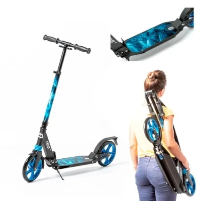 Imagen de Patinete ATAA Serie Pro **Frost**Patinete Plegable y Ajustable en Altura con Grandes Ruedas de 20 cm, Correa Transporte suspensiones traseras Delanteras
